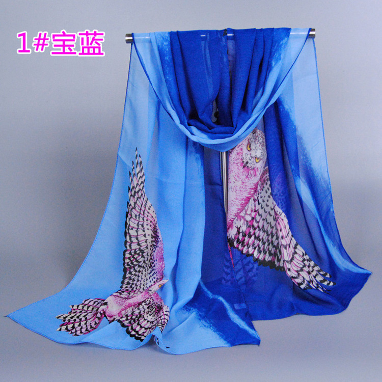 Owl chiffon scarf wholesale