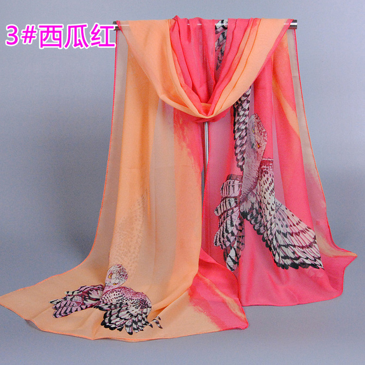 Owl chiffon scarf wholesale