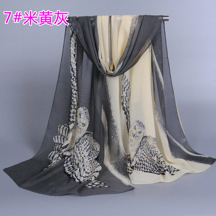 Owl chiffon scarf wholesale