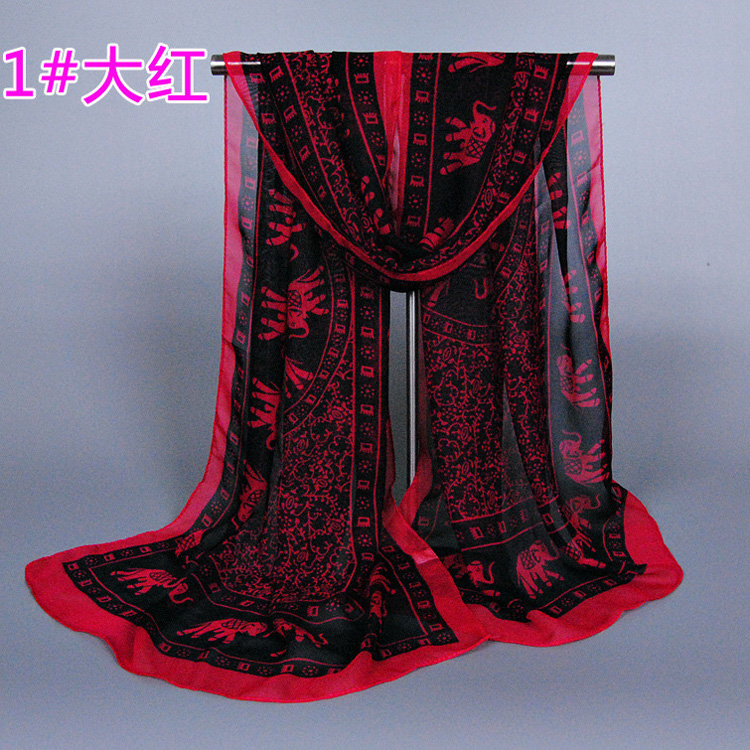 Wholesale red chiffon shawl