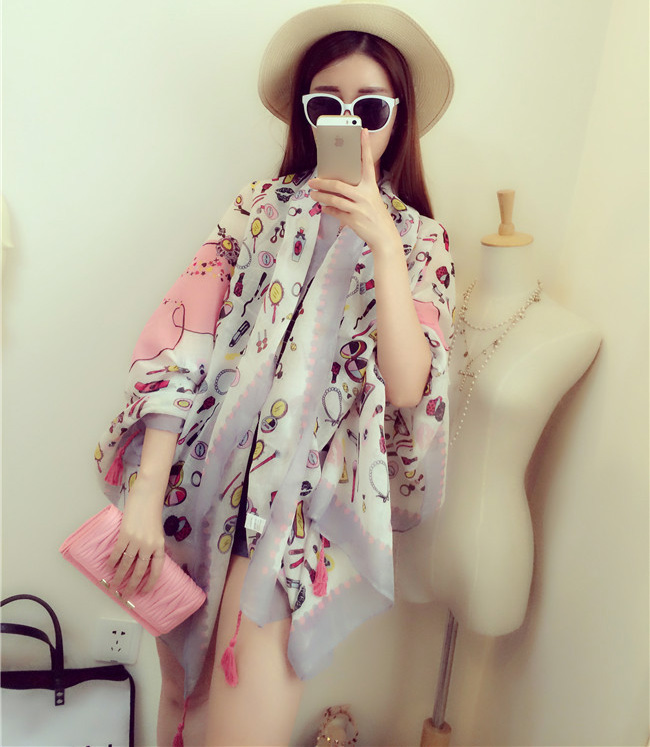 Wholesale cotton twill scarf fringed shawl