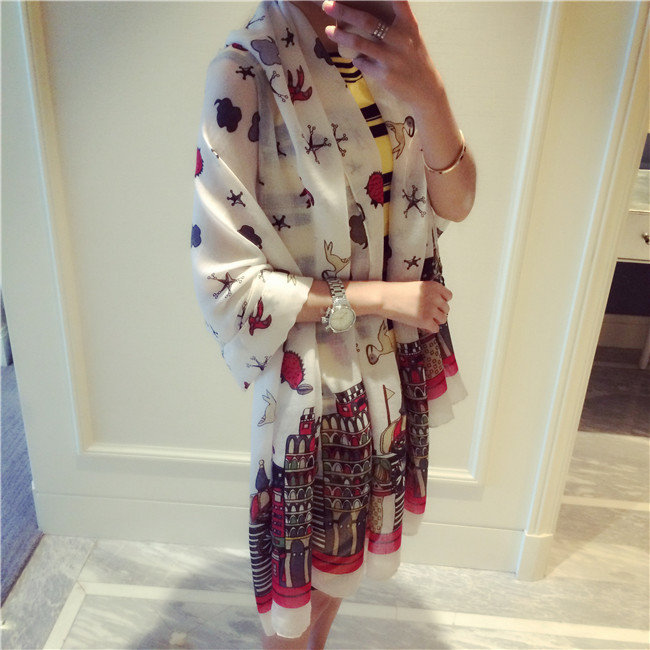 Wholesale cotton cartoon scarf
