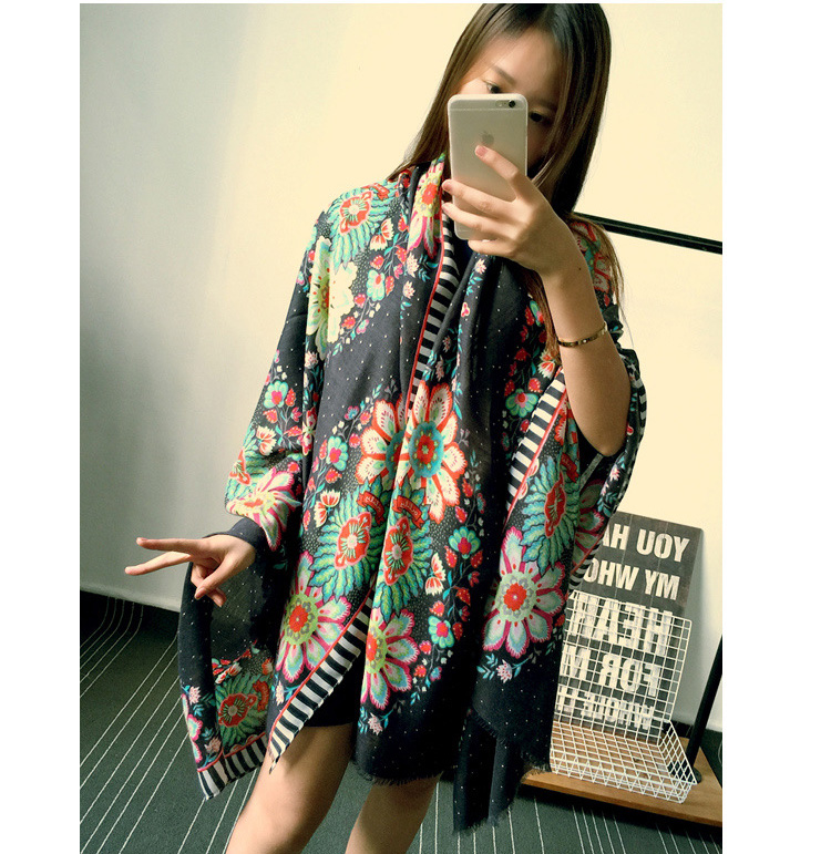 Wholesale cotton sunflower shawl