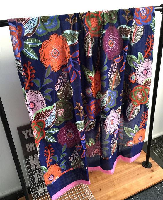 Wholesale fringed scarf cotton twill