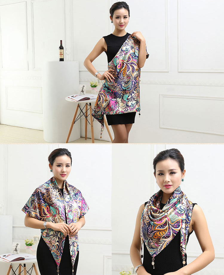 Wholesale silk triangle scarf women