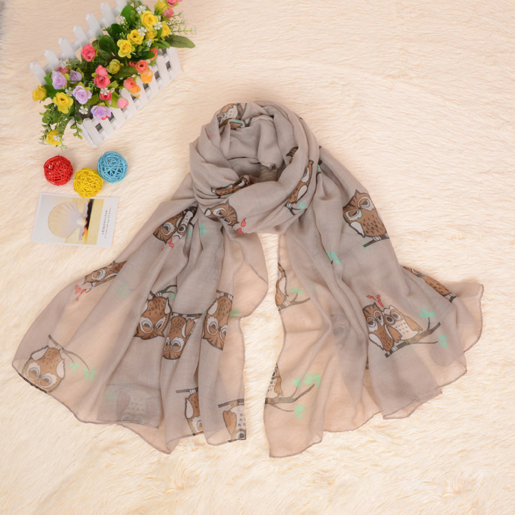 Wholesale owl viscose scarf