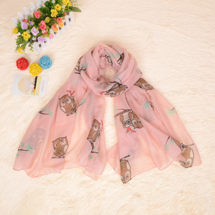 Wholesale owl viscose scarf