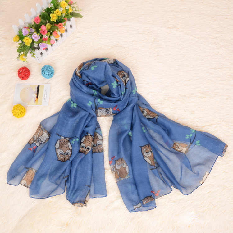 Wholesale owl viscose scarf