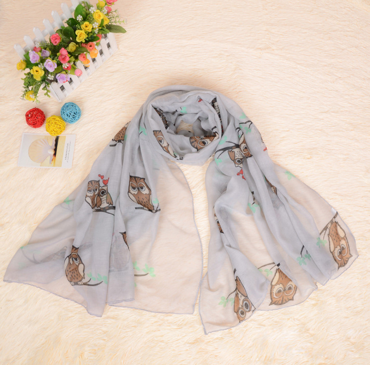 Wholesale owl viscose scarf
