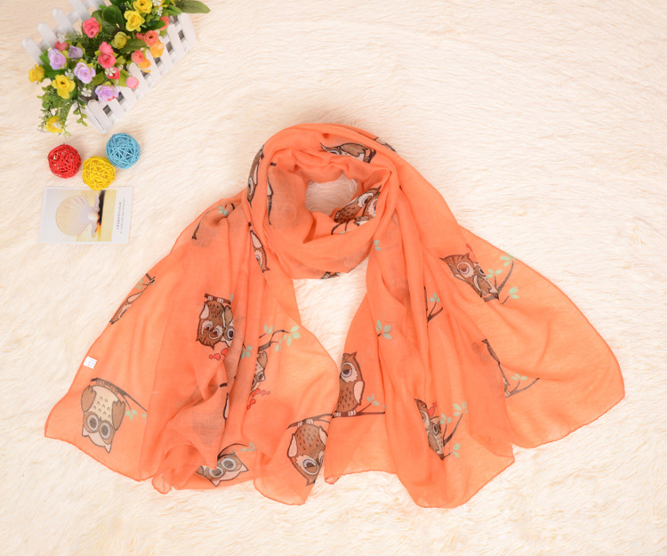 Wholesale owl viscose scarf