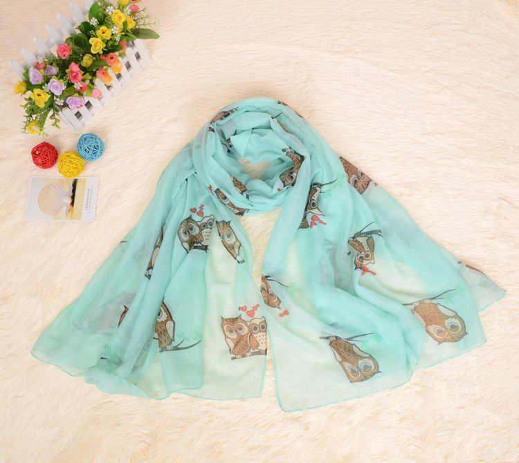 Wholesale owl viscose scarf
