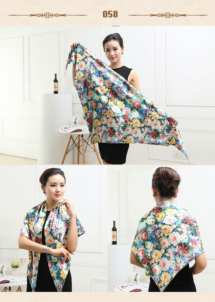 Wholesale triangle silk women scarf