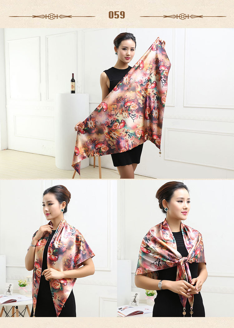 Wholesale triangle silk women scarf