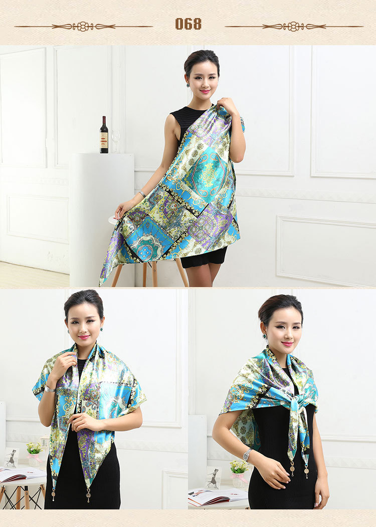 Wholesale triangle silk women scarf