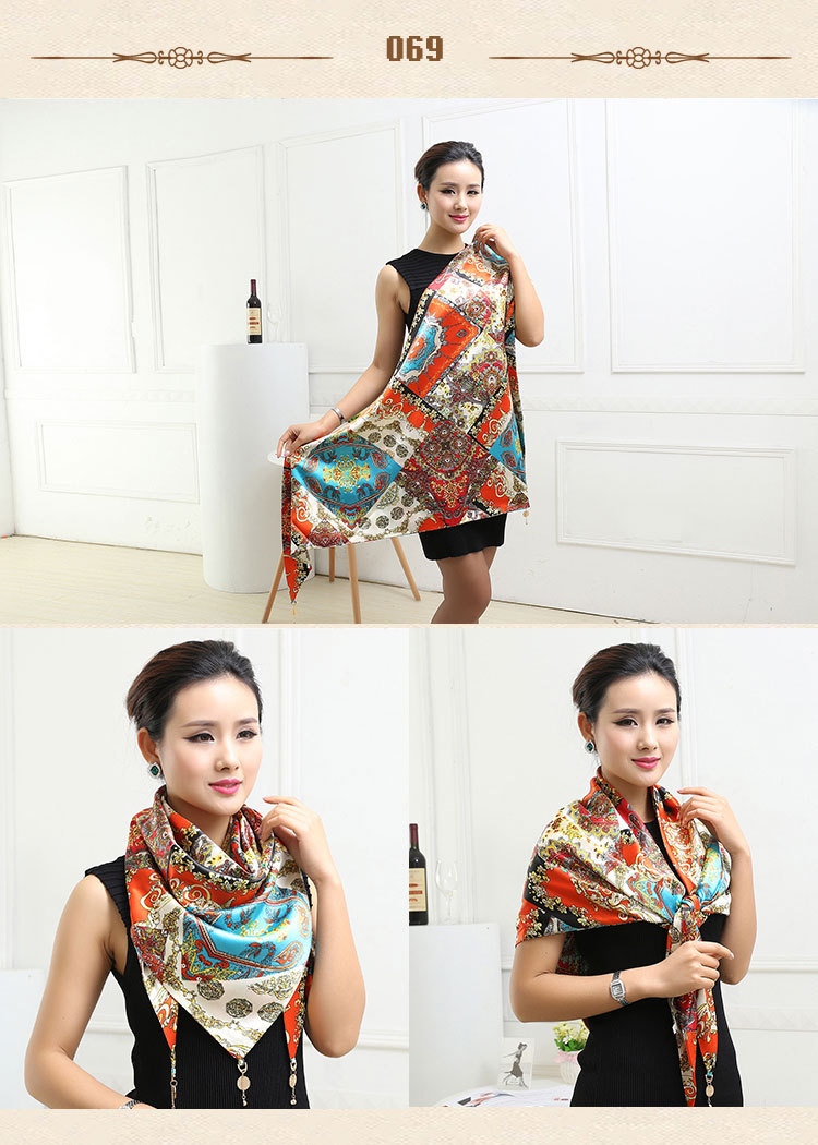 Wholesale triangle silk women scarf