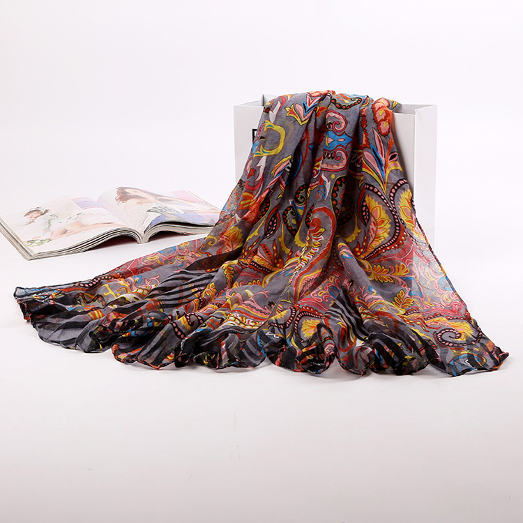 Wholesale cashew flowers viscose scarf