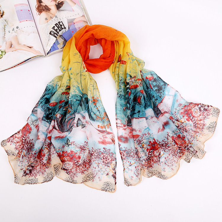 Wholesale long viscose linen scarf
