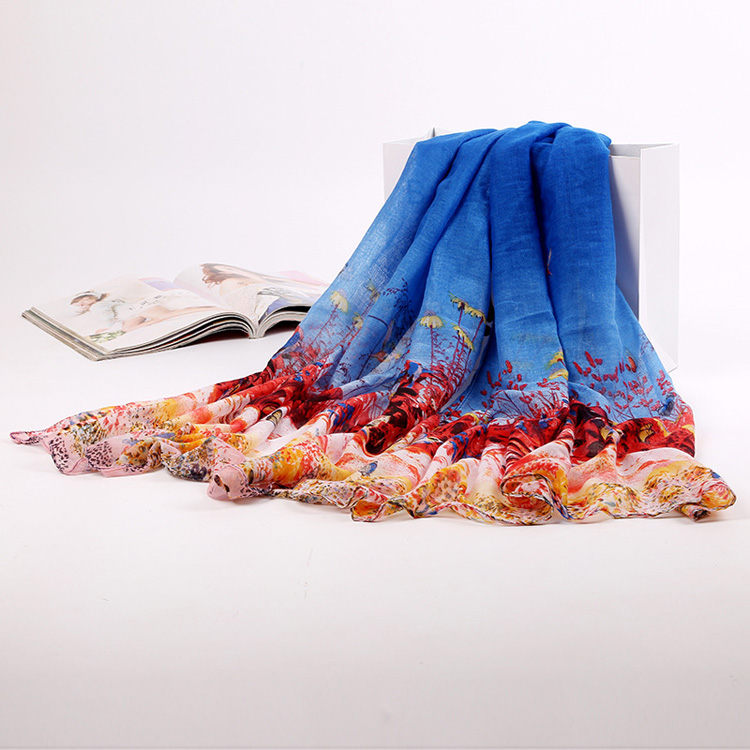 Wholesale long viscose linen scarf