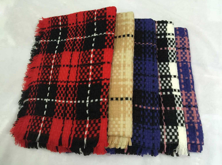 Wholesale plaid cashmere shawl