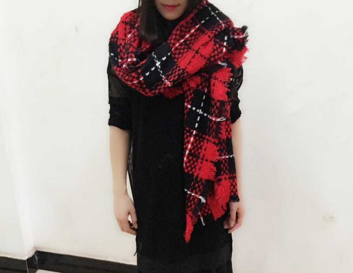 Wholesale plaid cashmere shawl
