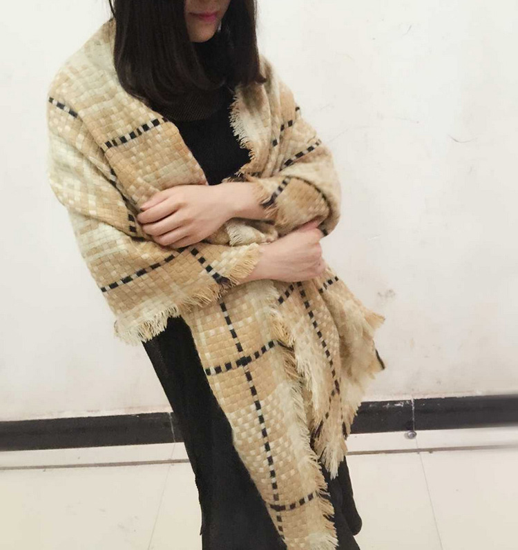 Wholesale plaid cashmere shawl