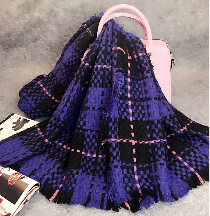 Wholesale plaid cashmere shawl