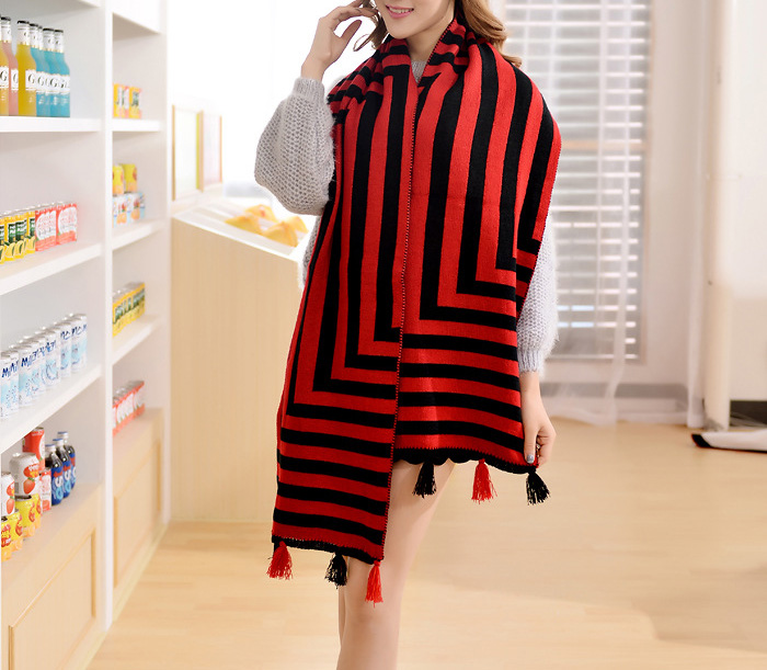 Wholesale striped wool scarf