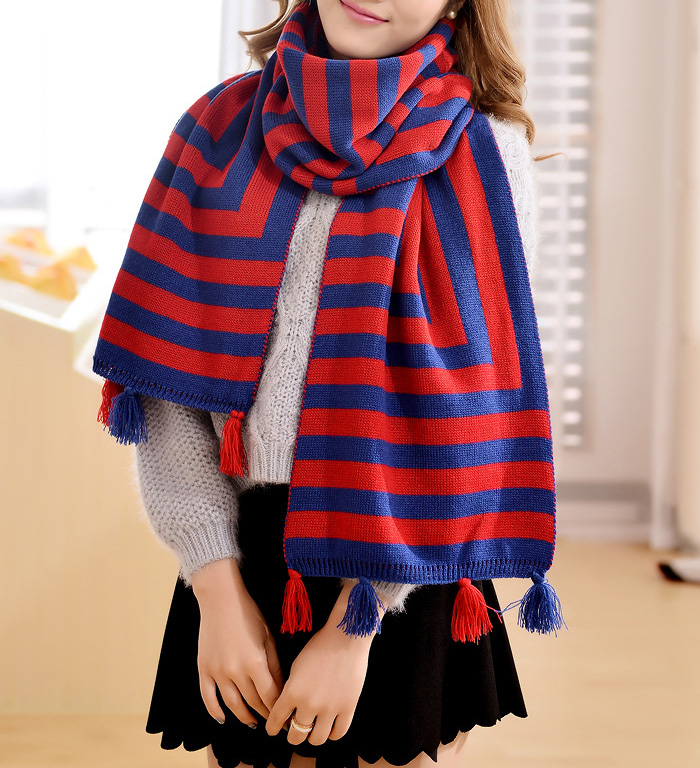 Wholesale striped wool scarf