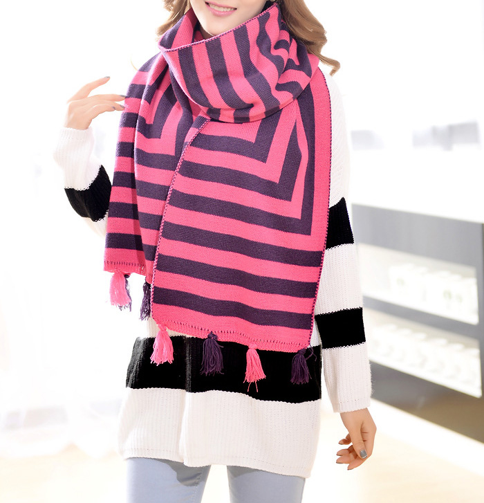 Wholesale striped wool scarf