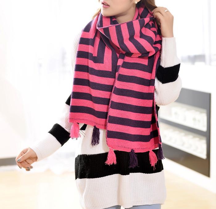 Wholesale striped wool scarf