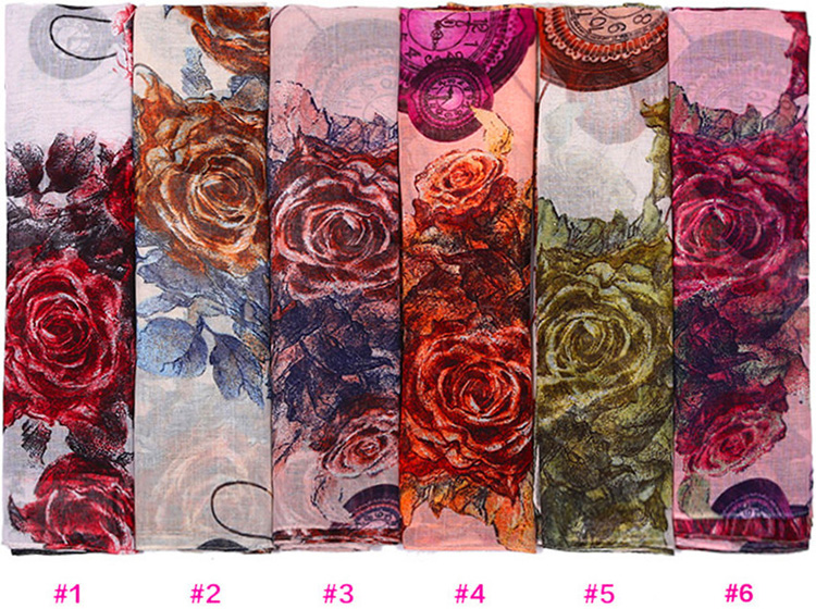 Wholesale rose viscose scarf