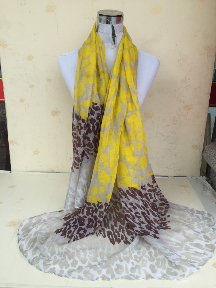 Leopard print viscose infinity scarf