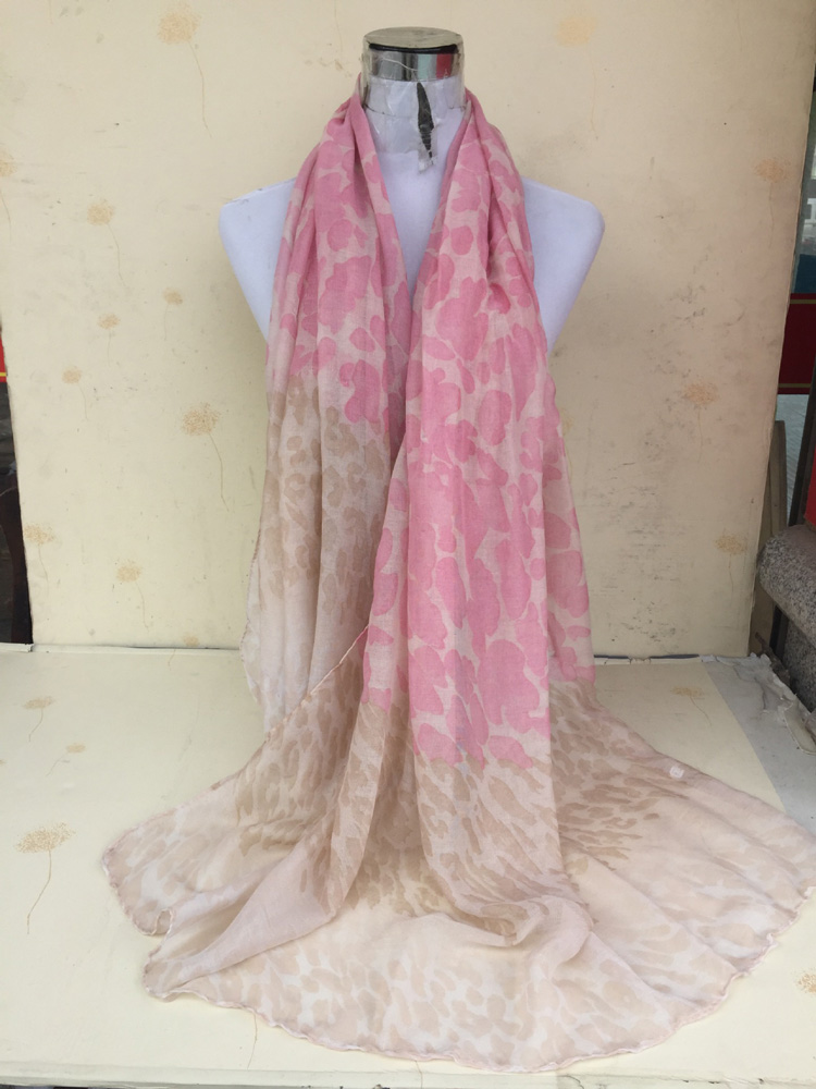 Leopard print viscose infinity scarf