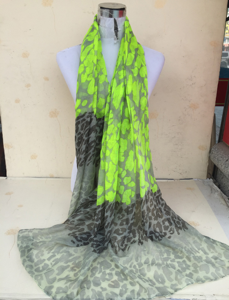Leopard print viscose infinity scarf