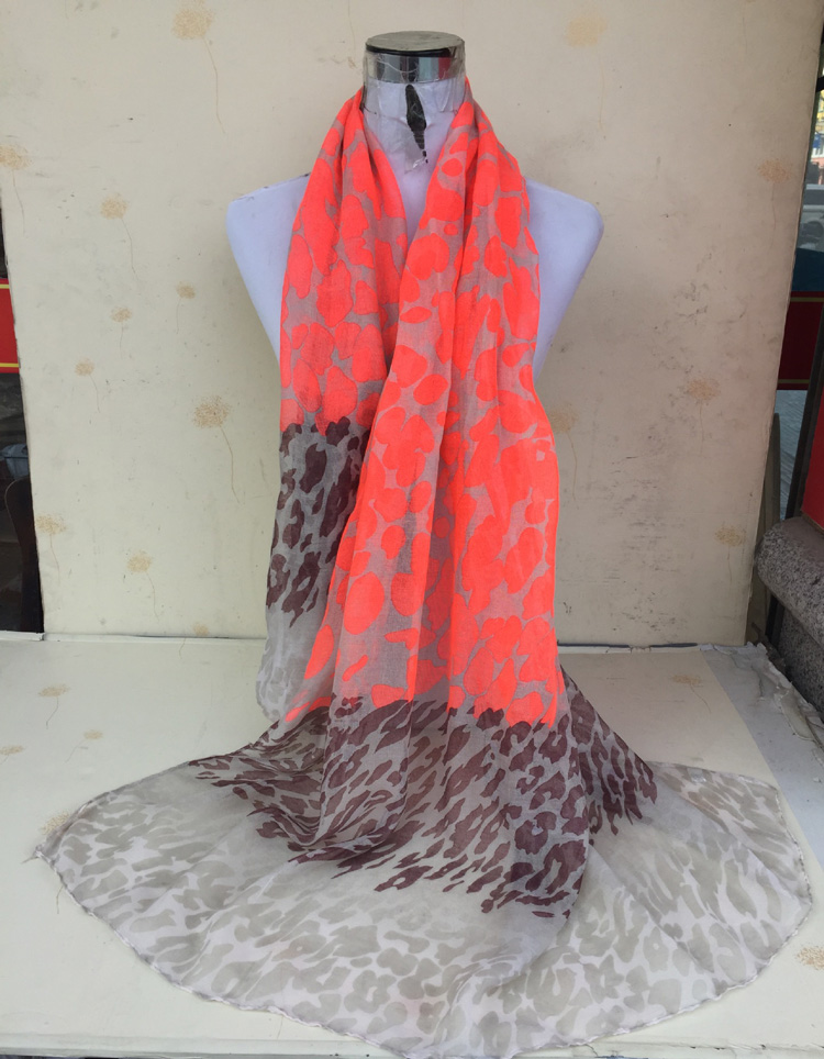 Leopard print viscose infinity scarf