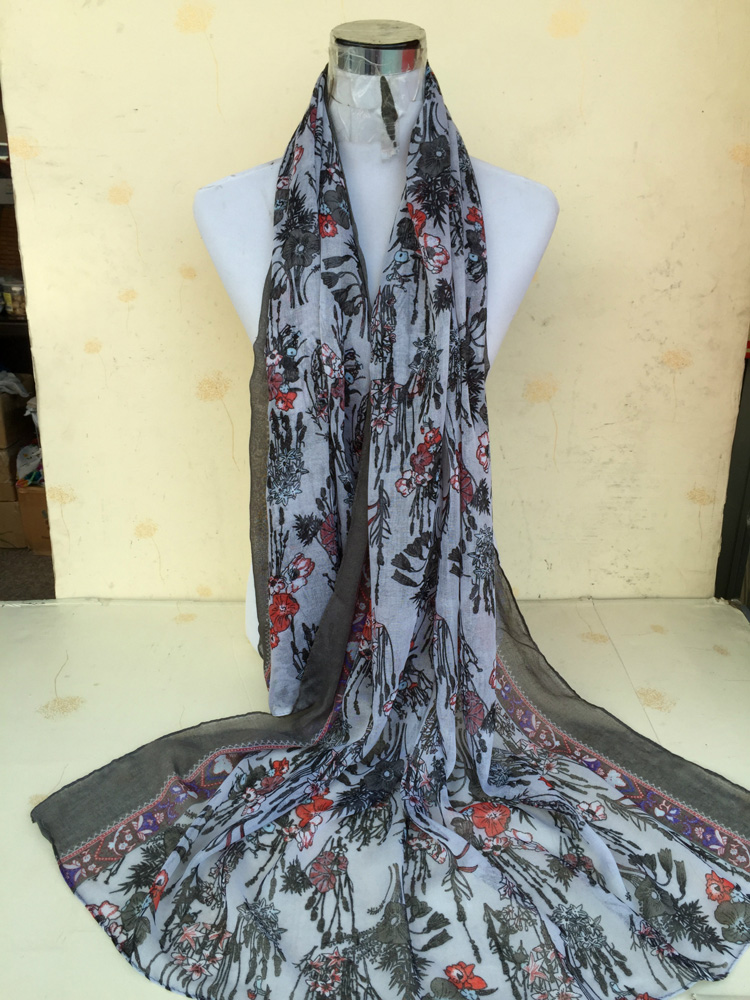 Floral viscose scarf wholesale