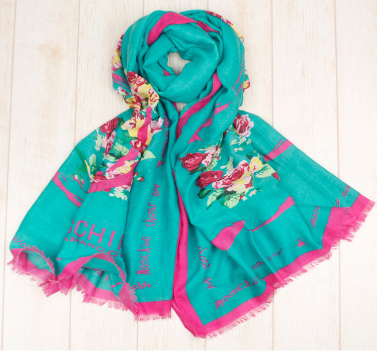 Women cotton floral scarf