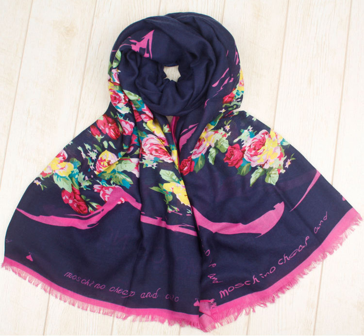 Women cotton floral scarf