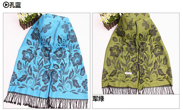 Wholesale jacquard fringed shawl