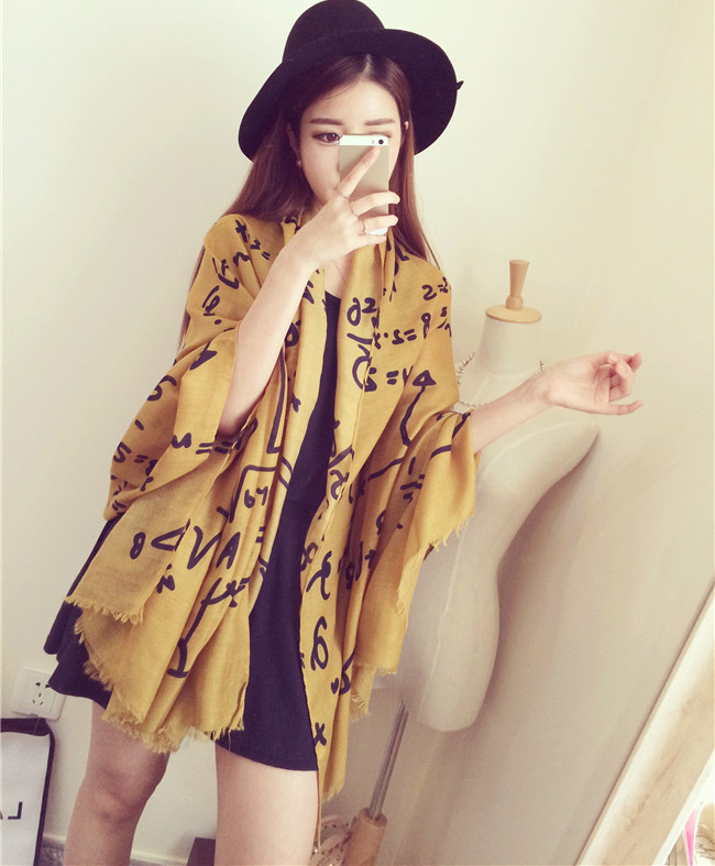 Wholesale letters printed scarf