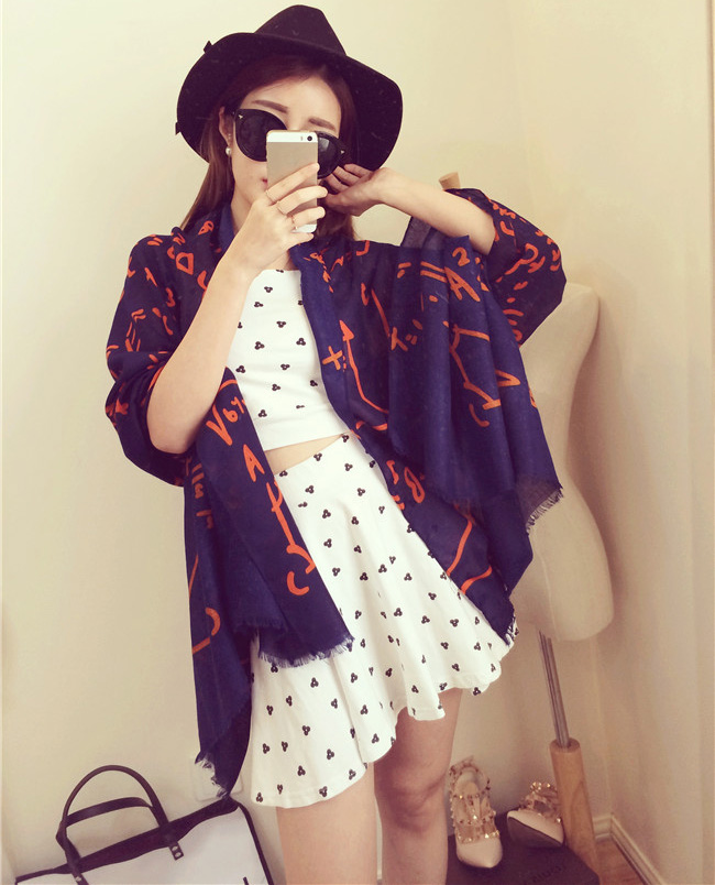 Wholesale letters printed scarf