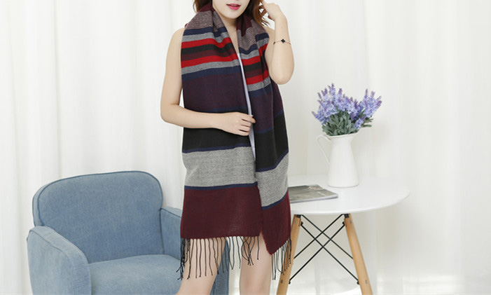 Wholesale striped cashmere scarf