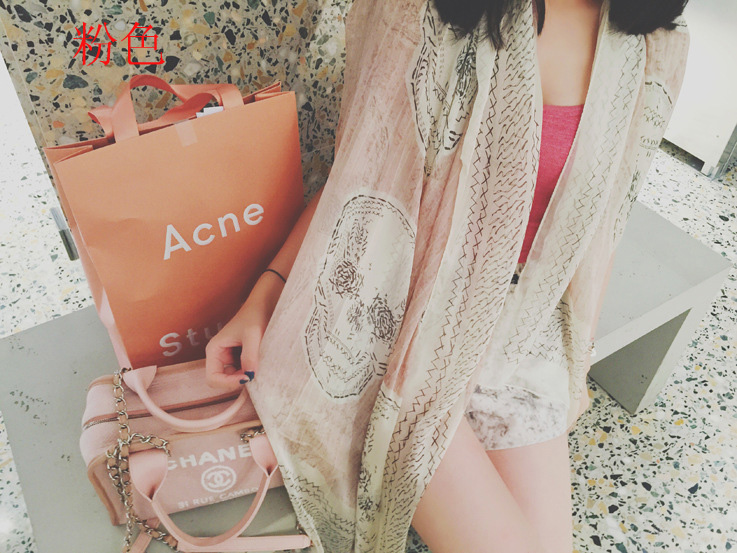 Wholesale silk skull scarf