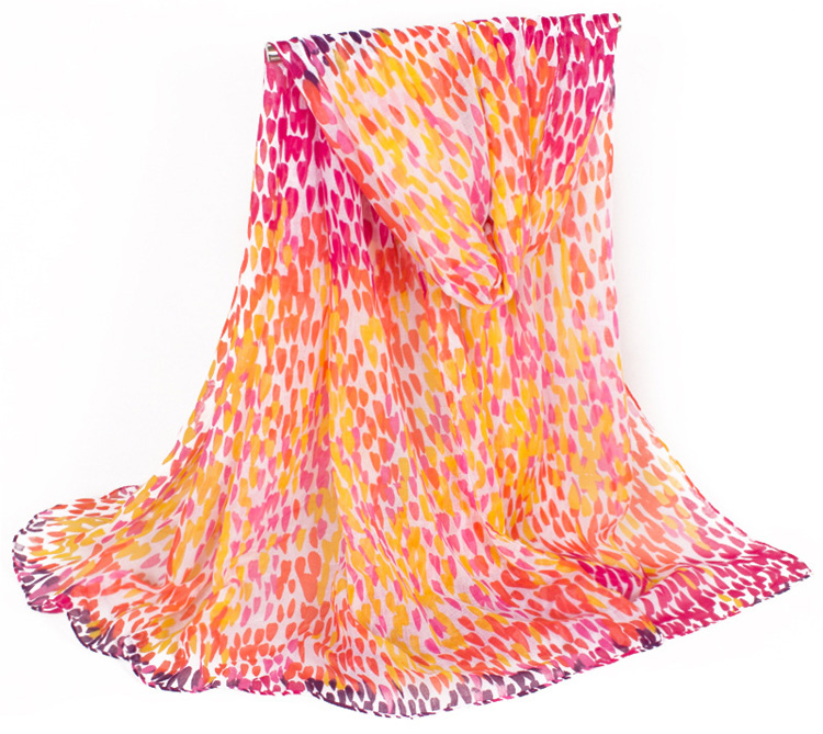 Viscose scarf with fringed