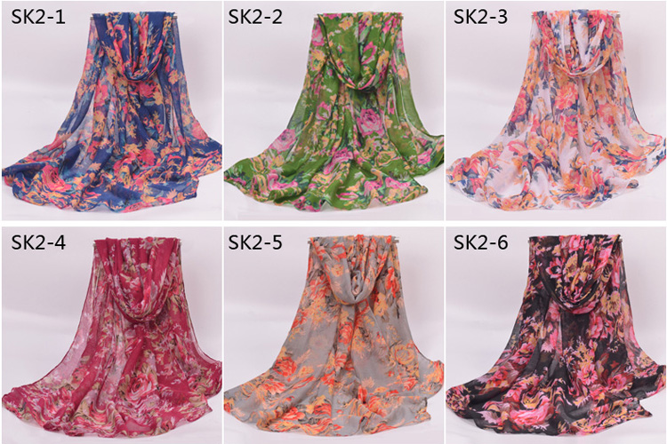 Wholesale polyester floral scarf