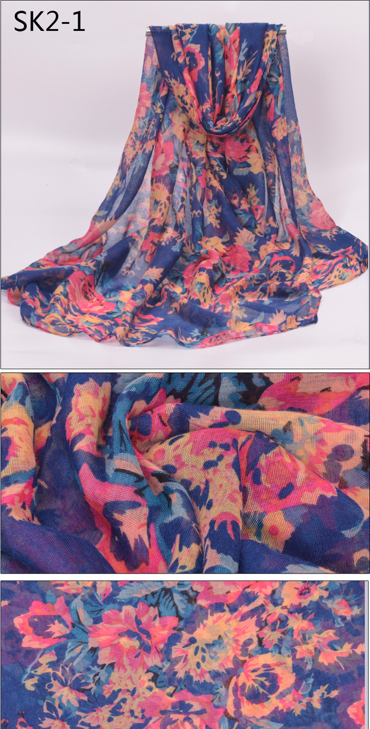 Wholesale polyester floral scarf