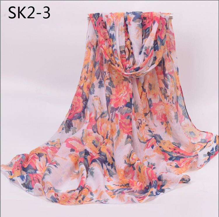 Wholesale polyester floral scarf