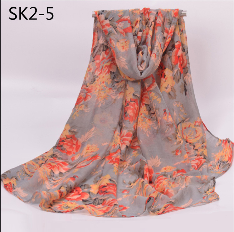 Wholesale polyester floral scarf