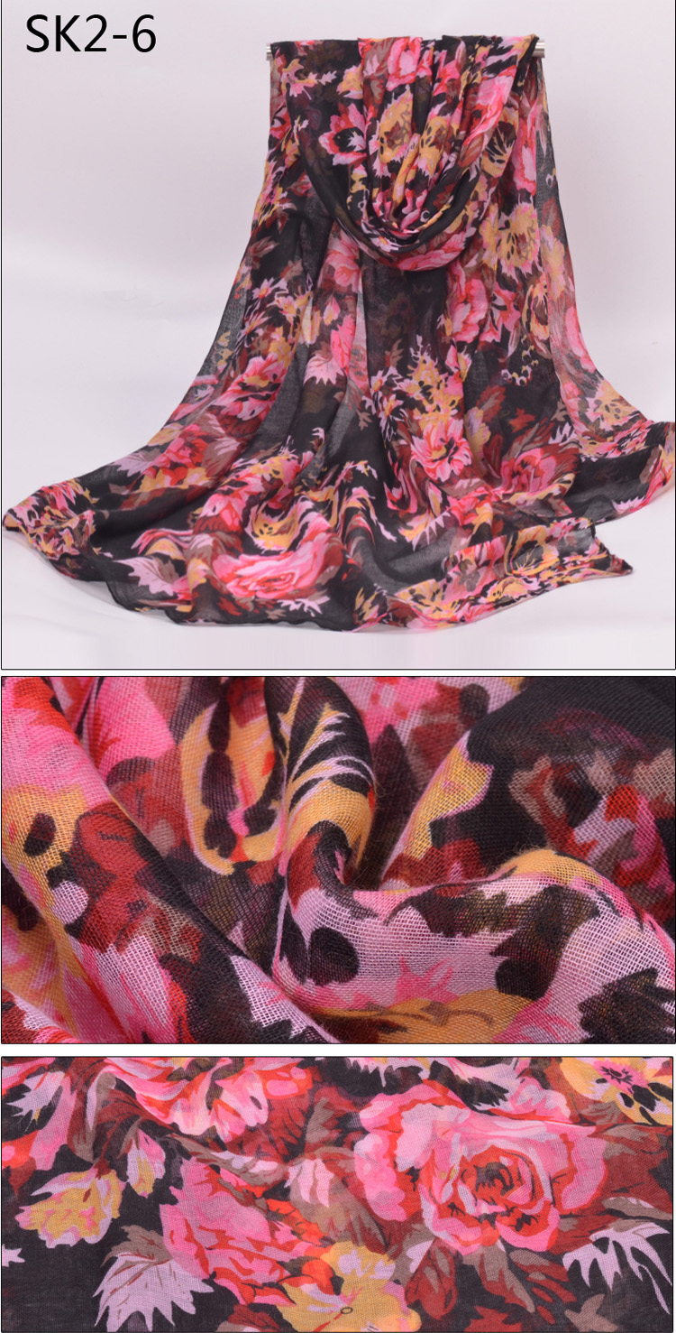 Wholesale polyester floral scarf