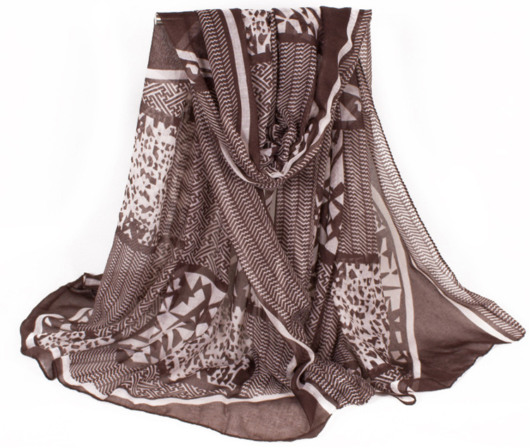 Geometric floral print viscose shawls